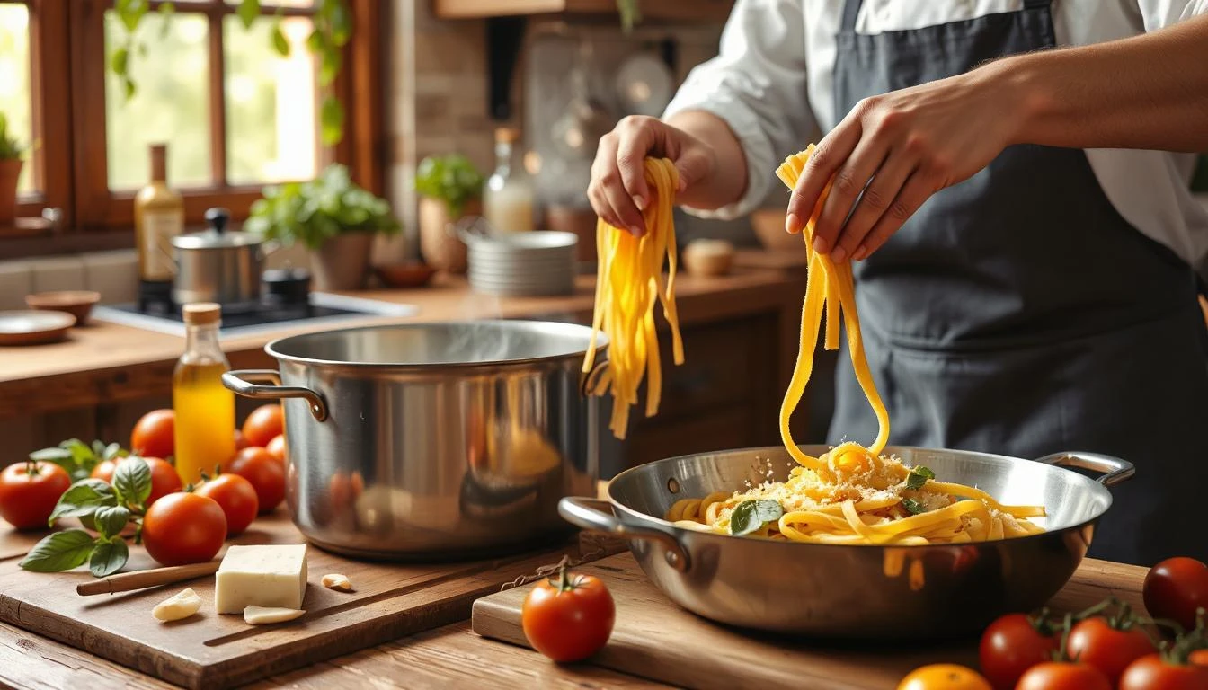 Traditional Italian Cuisine And Pasta Dishes